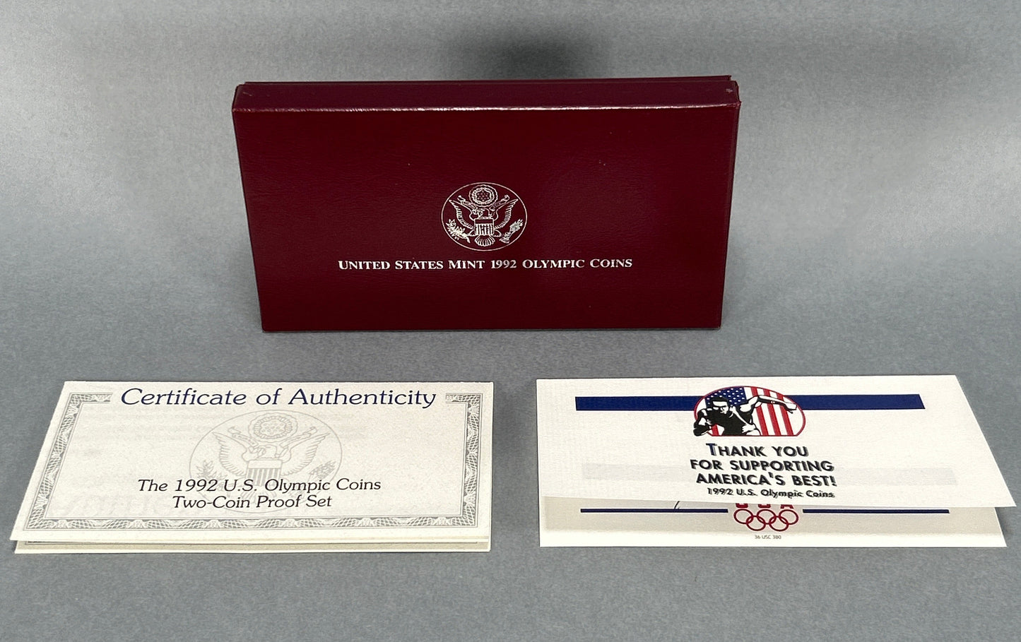 United States Mint 1992 Olympic Silver Coins (2)