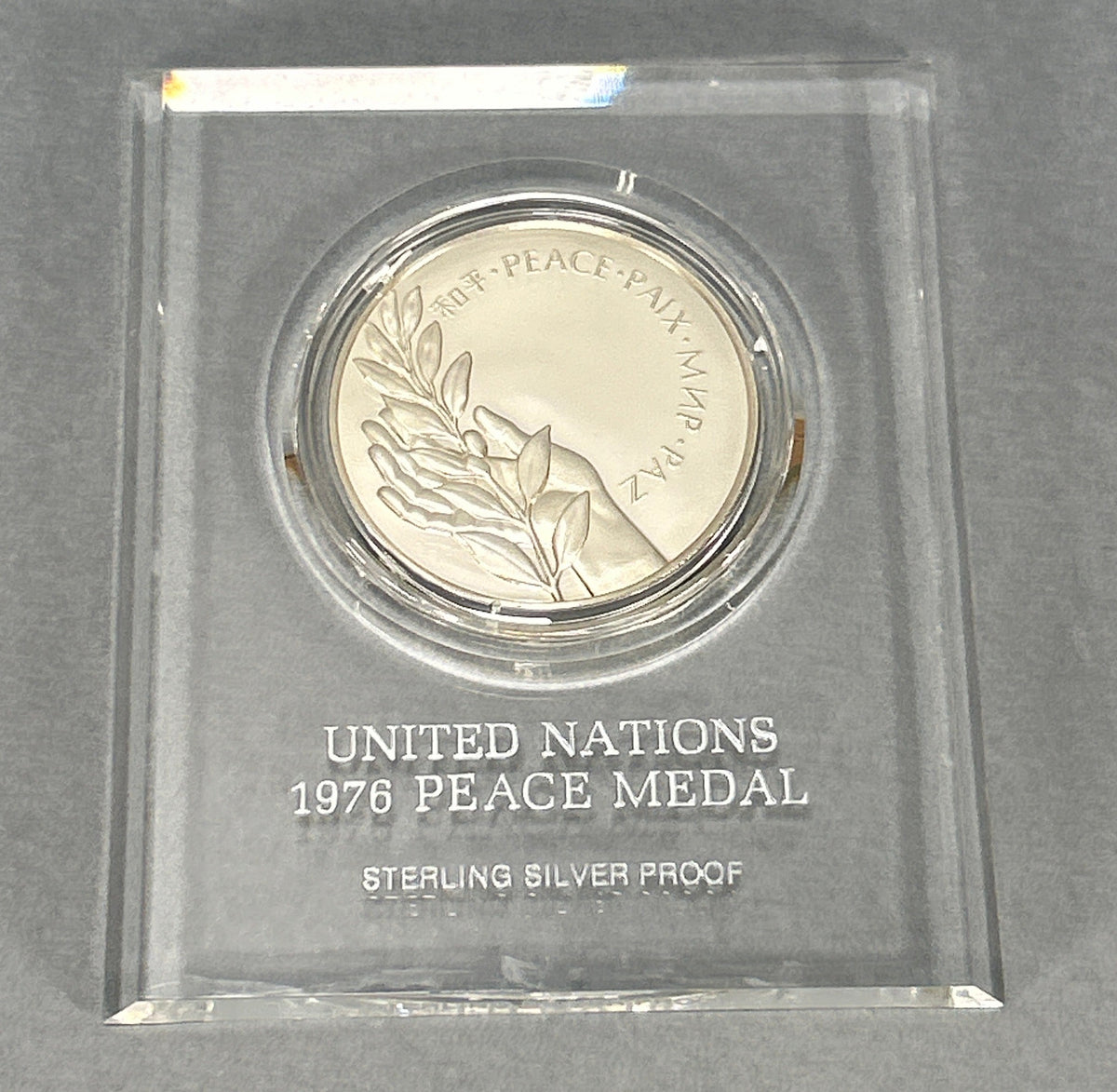 United Nations 1976 Peace Medal Sterling Silver Proof