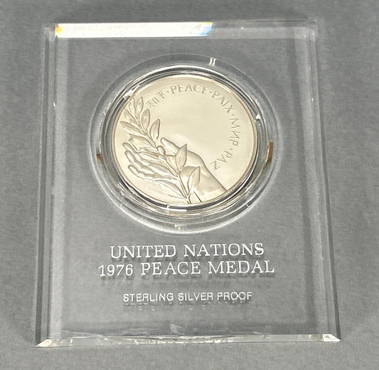 United Nations 1976 Peace Medal Sterling Silver Proof