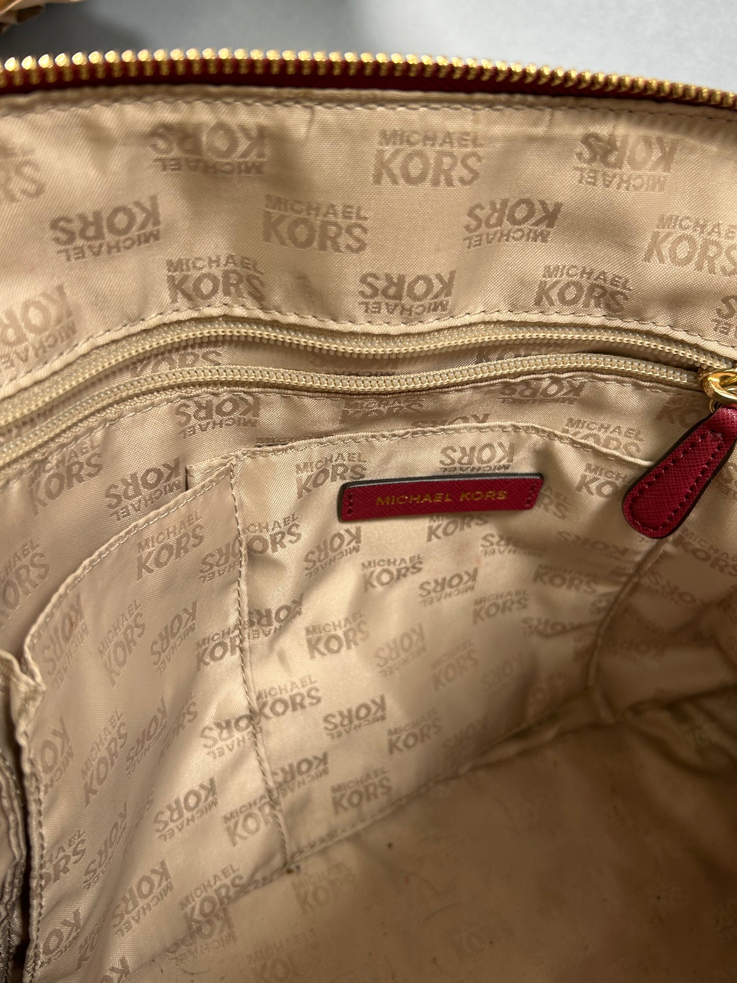 Michael Kors Cindy Saffiano Satchel Bag - Red