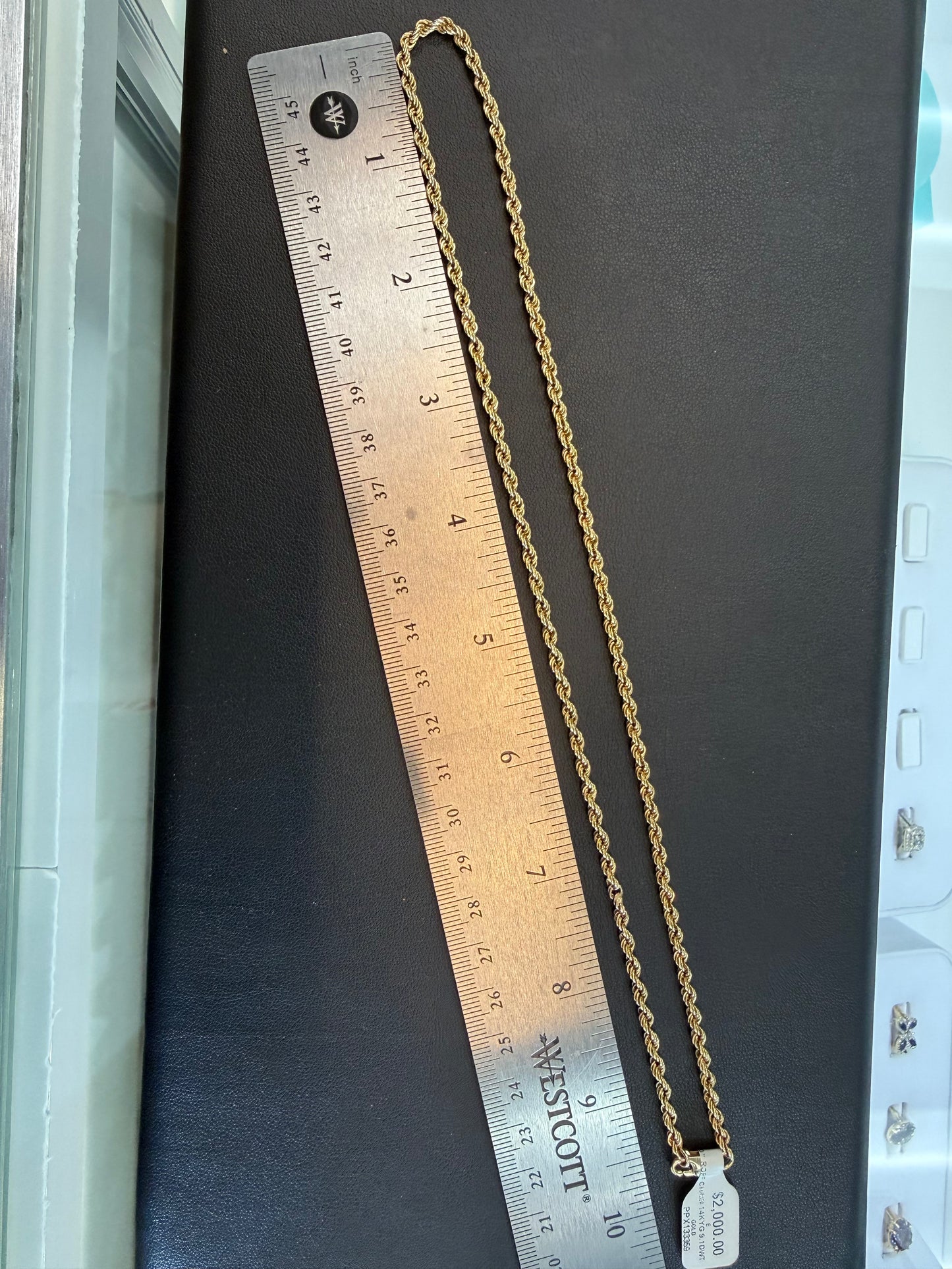 14K Yellow Gold 14K 9.1dwt 20” Rope Chain