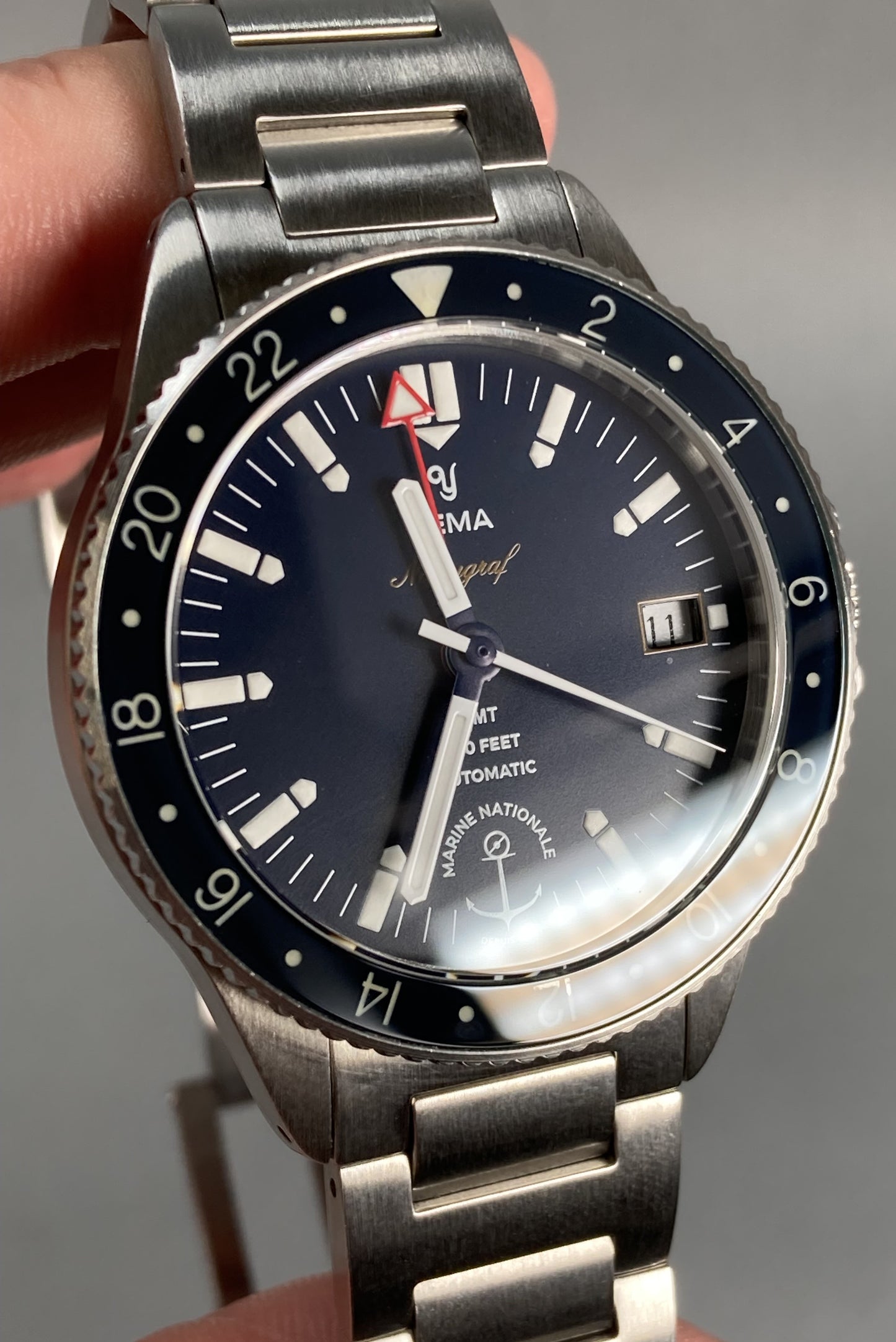 YEMA Navy Graf Marine Nationale Gent's Automatic Wristwatch