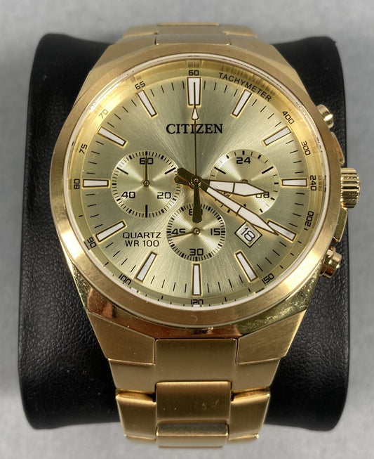 Citizen Chronograph 40mm Quartz Men's Watch - Gold & Beige (AN8172-53P)