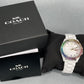 COACH Greyson Rainbow Crystal Accents and White Ceramic Bracelet Watch | 36mm