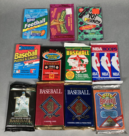 11 Pack Lot of Unopened Vintage Collectible / Sports Trading Cards
