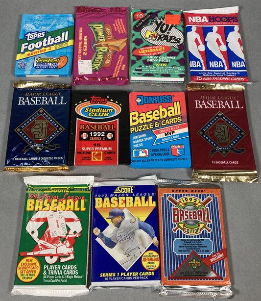 11 Pack Lot of Unopened Vintage Collectible / Sports Trading Cards