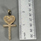 10K Yellow Gold Diamond Heart Cross Pendant; 2.0 CTW; 12.8g