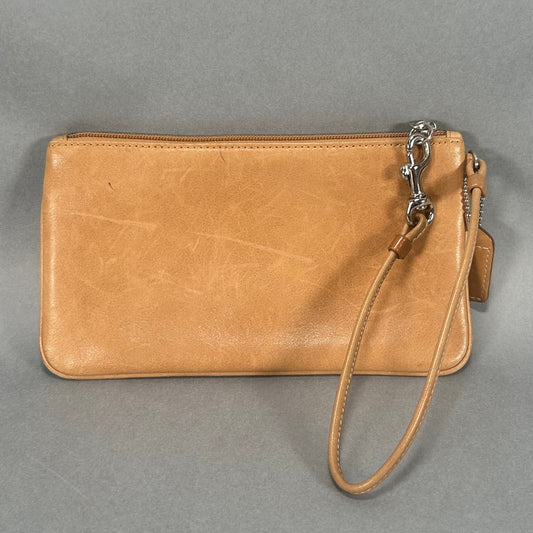 Brown Leather Coach Bleecker Wristlet Wallet