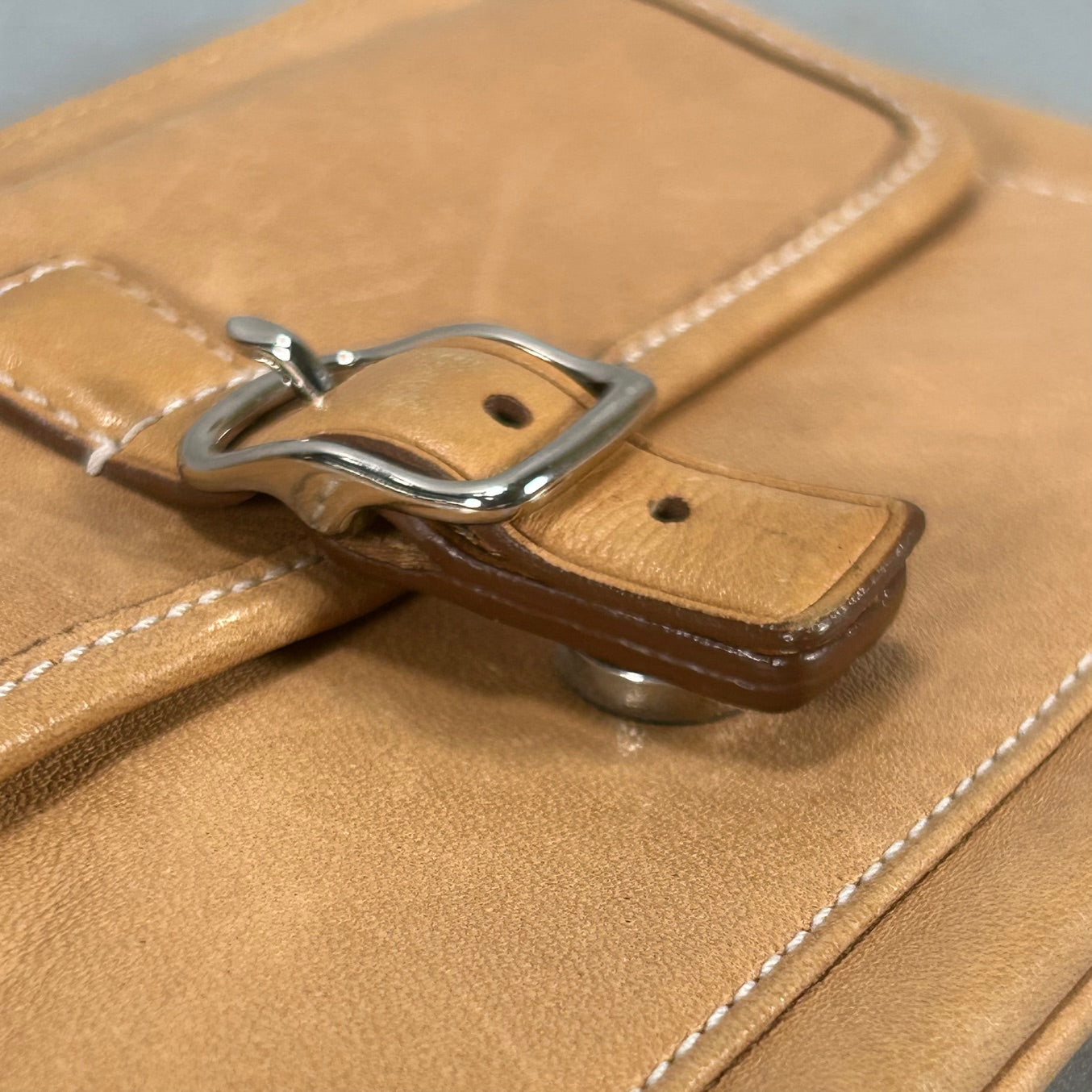 Brown Leather Coach Bleecker Wristlet Wallet