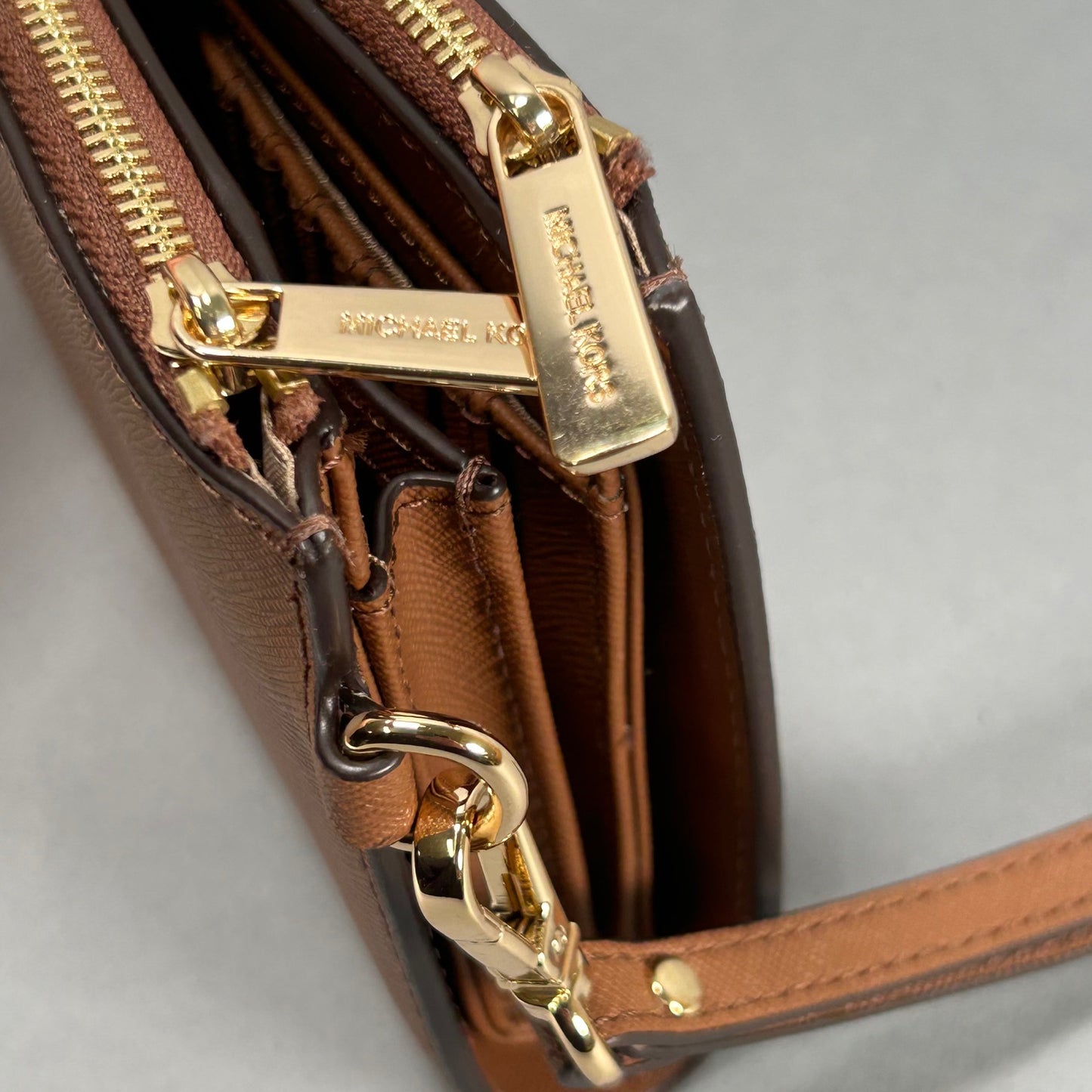 Michael Kors Brown Leather Smart Phone Wristlet Wallet