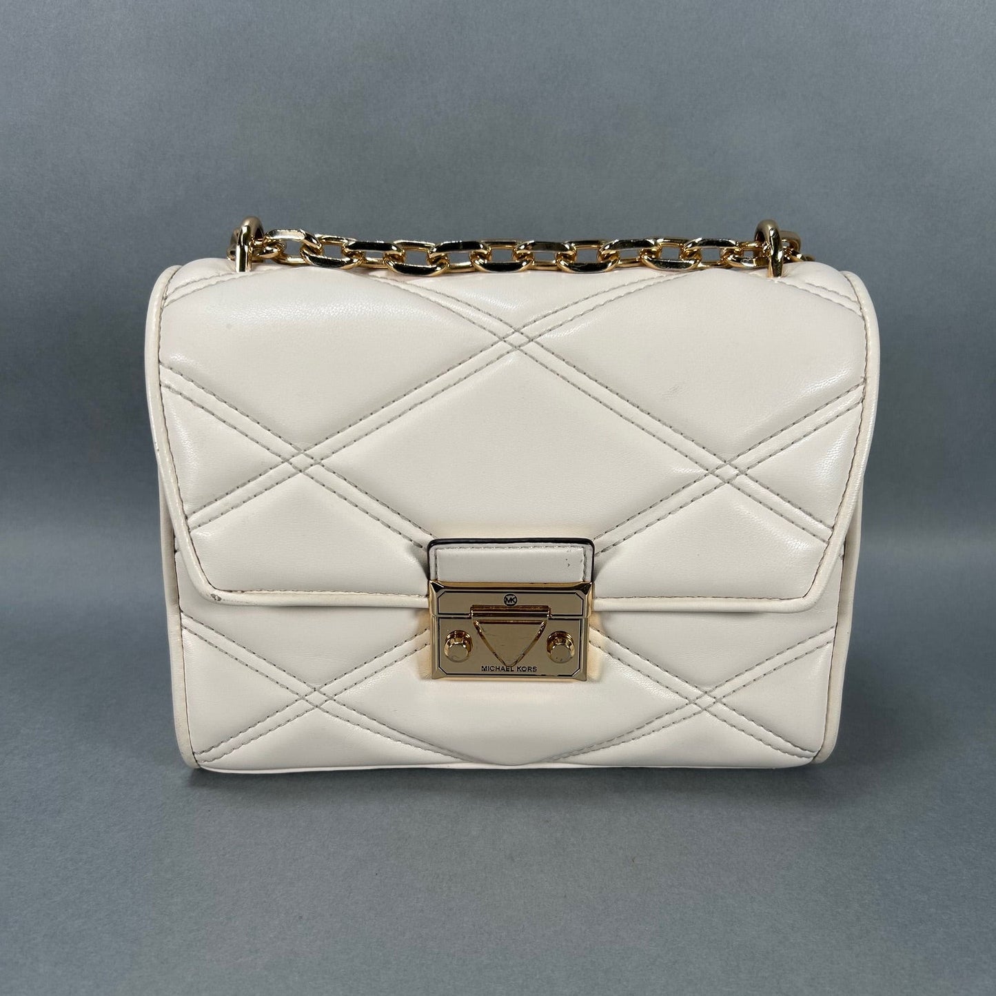 Michael Kors Serena Quilted Cream Hand Bag