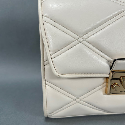 Michael Kors Serena Quilted Cream Hand Bag