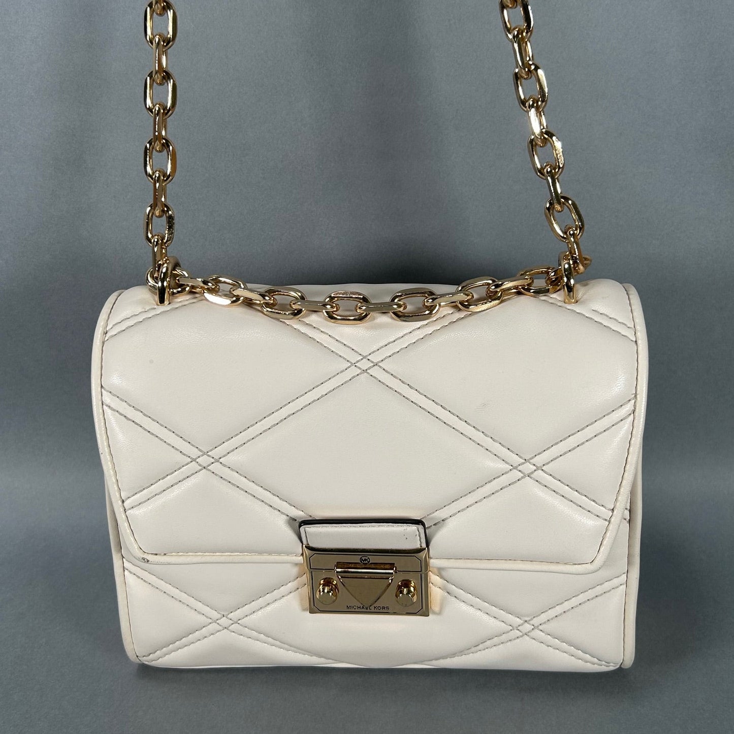 Michael Kors Serena Quilted Cream Hand Bag