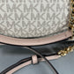 Michael Kors Blaire Pink Striped Medium Hand Bag