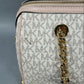 Michael Kors Blaire Pink Striped Medium Hand Bag