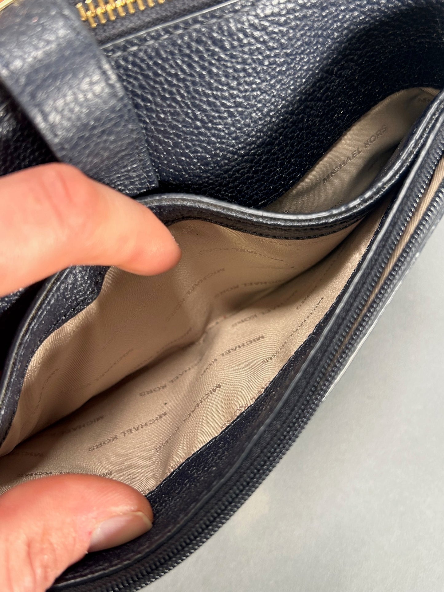 Michael Kors Hammered Leather Mercer Crossbody Bag