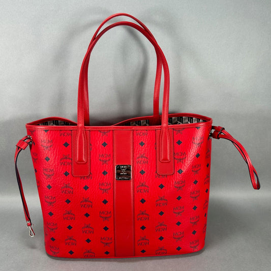 MCM Visetos Medium Liz Reversible Shopper Tote Bag W/ Pouch