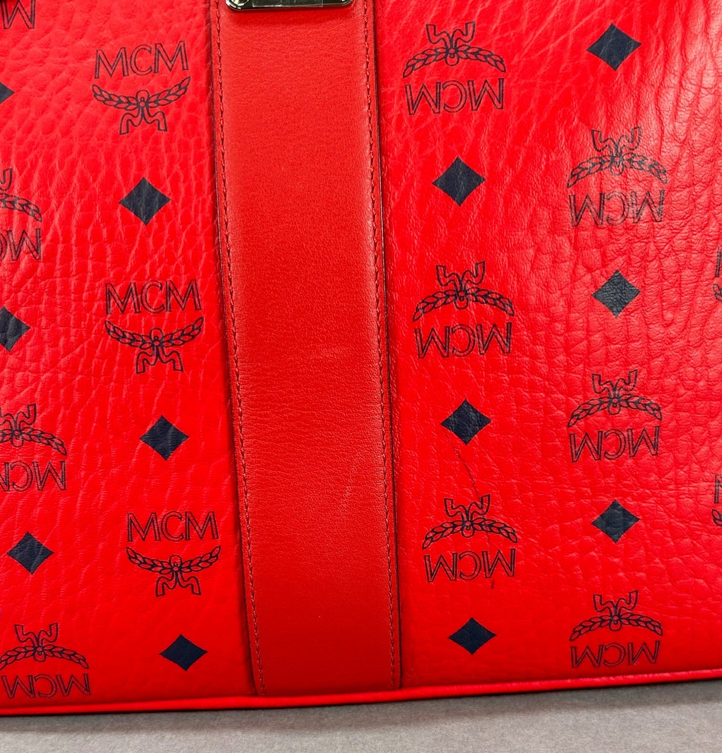 MCM Visetos Medium Liz Reversible Shopper Tote Bag W/ Pouch