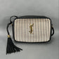 YSL Canvas Calfskin Monogram Lou Camera Striped Messenger Bag