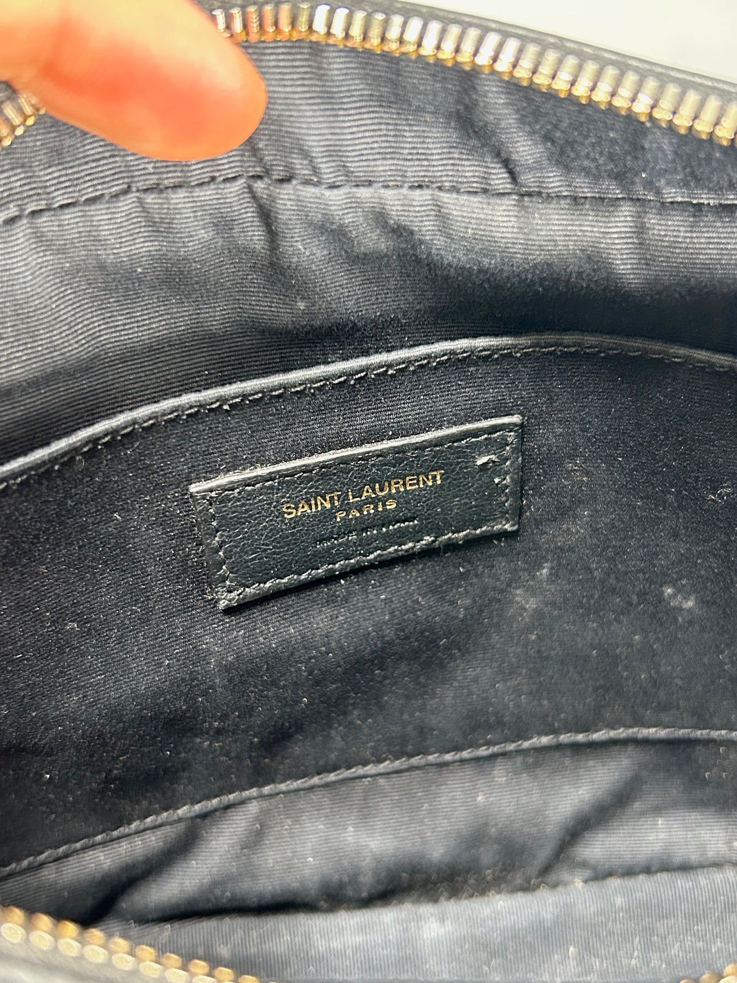 YSL Canvas Calfskin Monogram Lou Camera Striped Messenger Bag