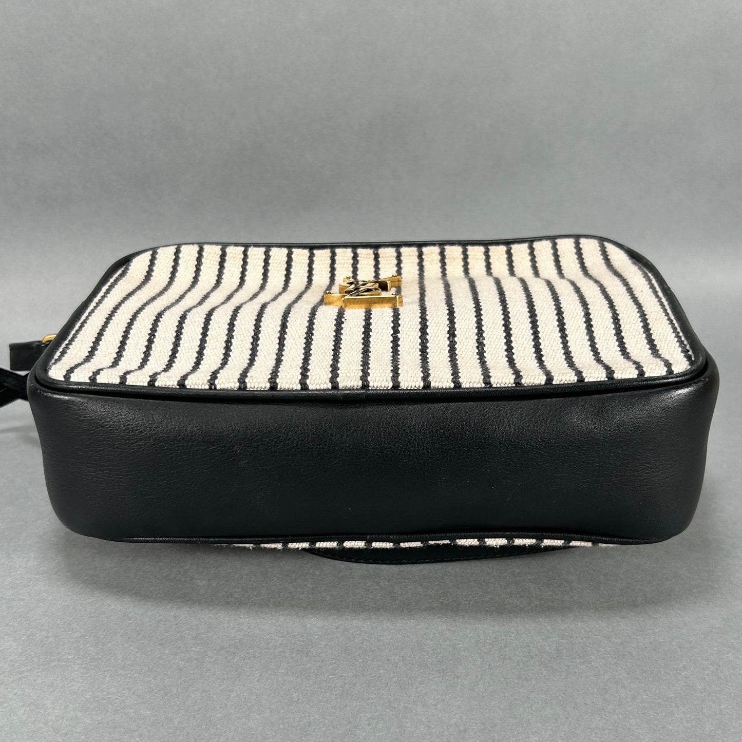 YSL Canvas Calfskin Monogram Lou Camera Striped Messenger Bag
