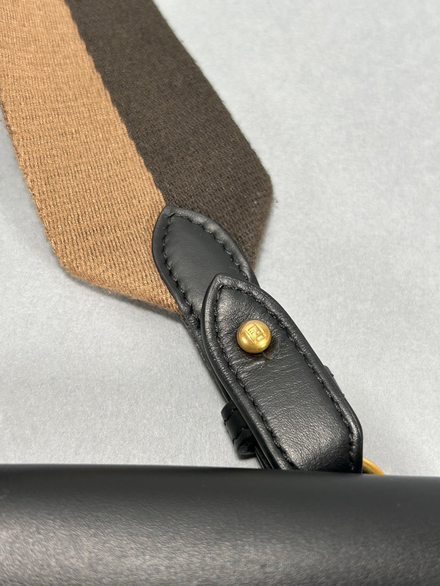 Black Calfskin Mini Flat Baguette with Strap