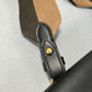 Black Calfskin Mini Flat Baguette with Strap