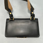 Black Calfskin Mini Flat Baguette with Strap
