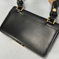 Black Calfskin Mini Flat Baguette with Strap