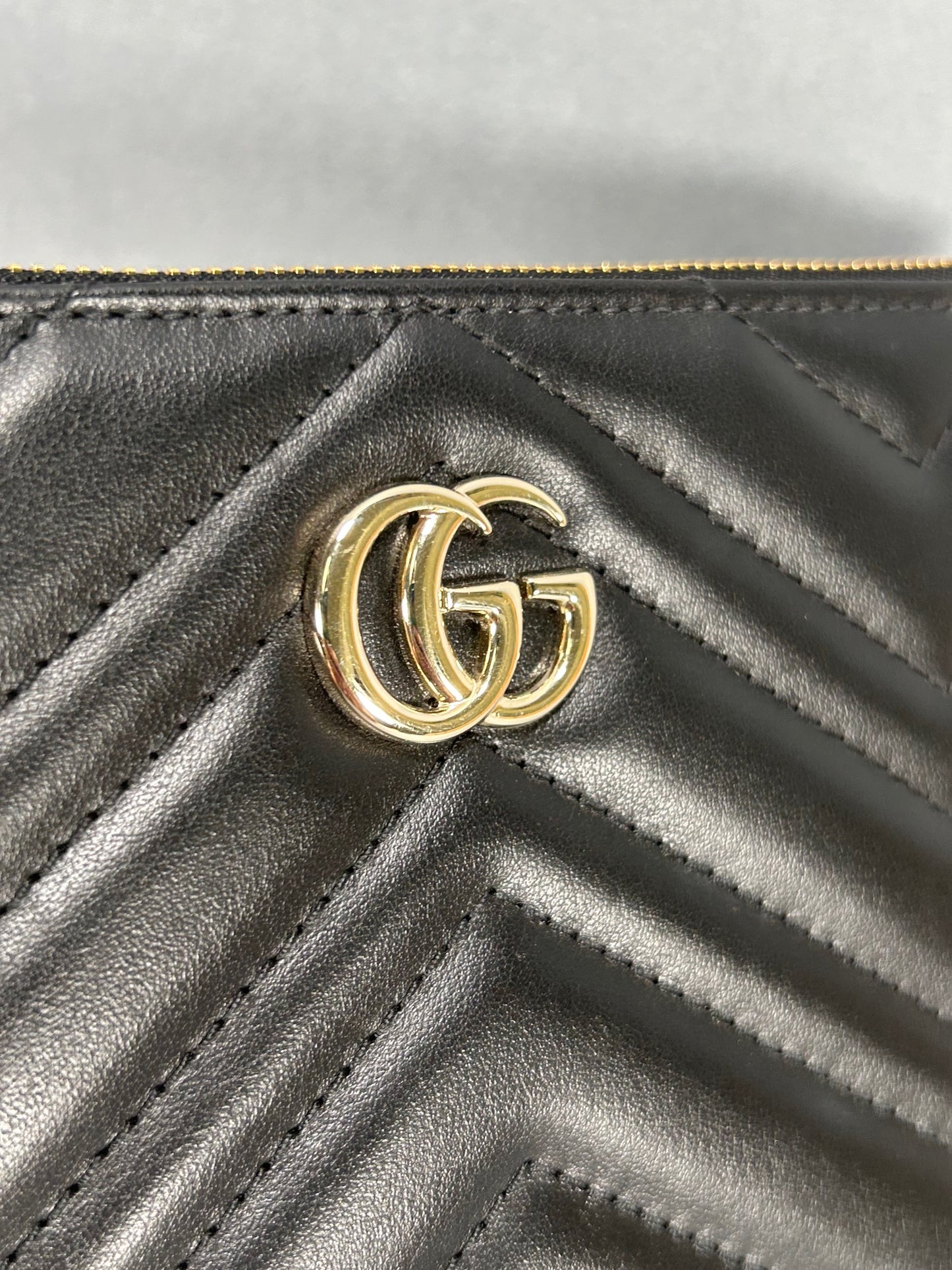 Gucci GG Marmont Leather Pouch - Black W/Box & Tags