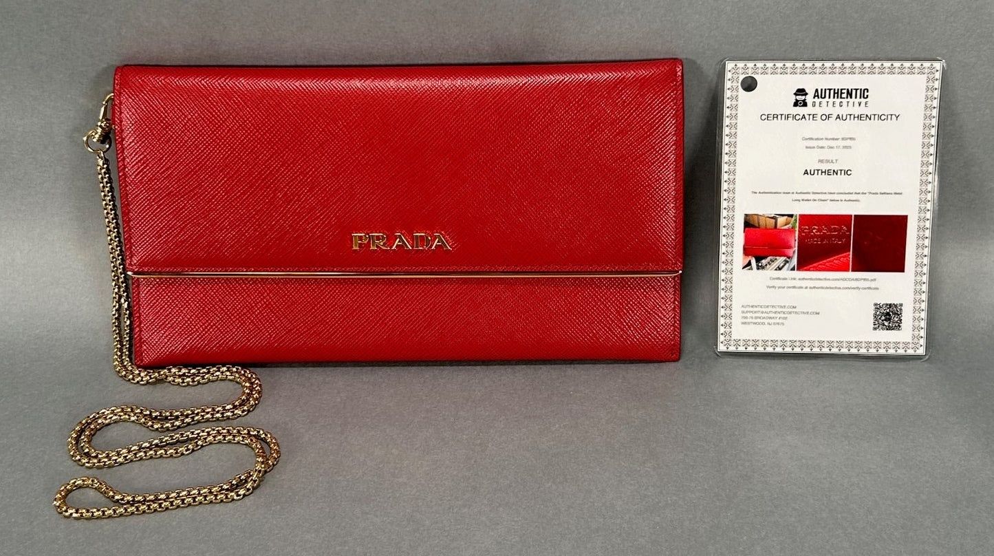 Prada Saffiano Wallet - Red