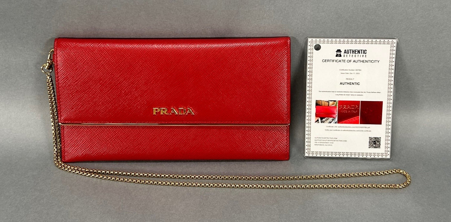 Prada Saffiano Wallet - Red
