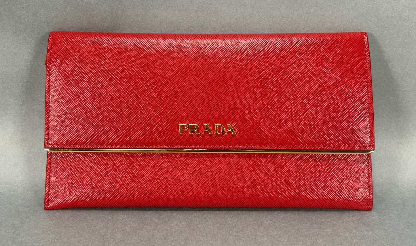 Prada Saffiano Wallet - Red