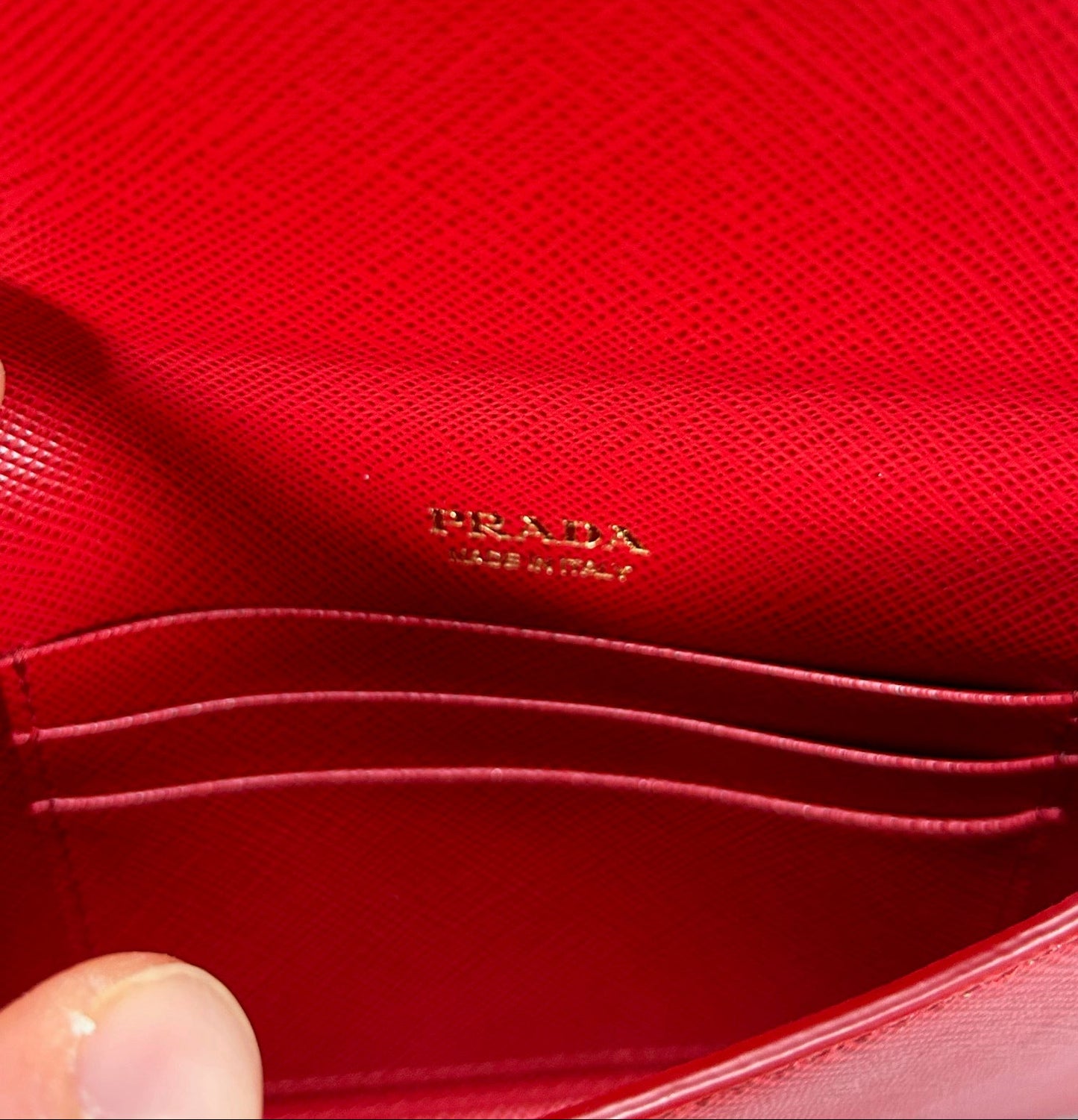 Prada Saffiano Wallet - Red