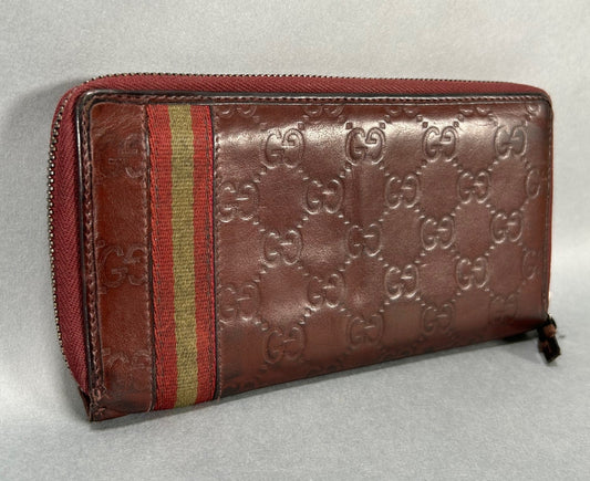 Gucci Guccisimma Sherry Line Zip Wallet