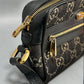 Gucci Mini Gg Black Denim Ophidia Crossbody Bag