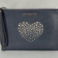 Michael Kors Studded Heart Wristlet Bag - Navy