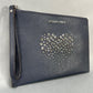 Michael Kors Studded Heart Wristlet Bag - Navy
