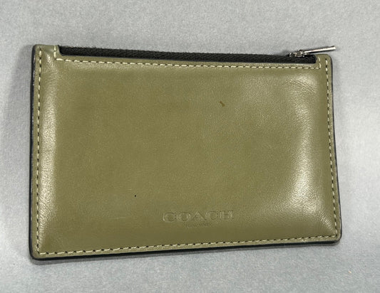 Coach Zip Card Case Wallet - Green