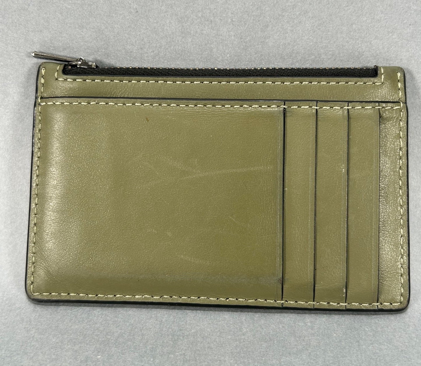 Coach Zip Card Case Wallet - Green