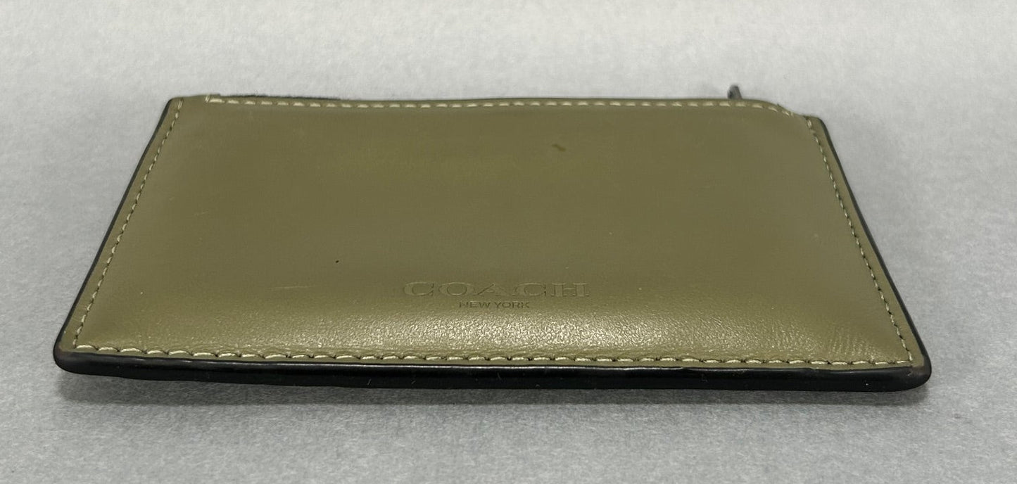 Coach Zip Card Case Wallet - Green
