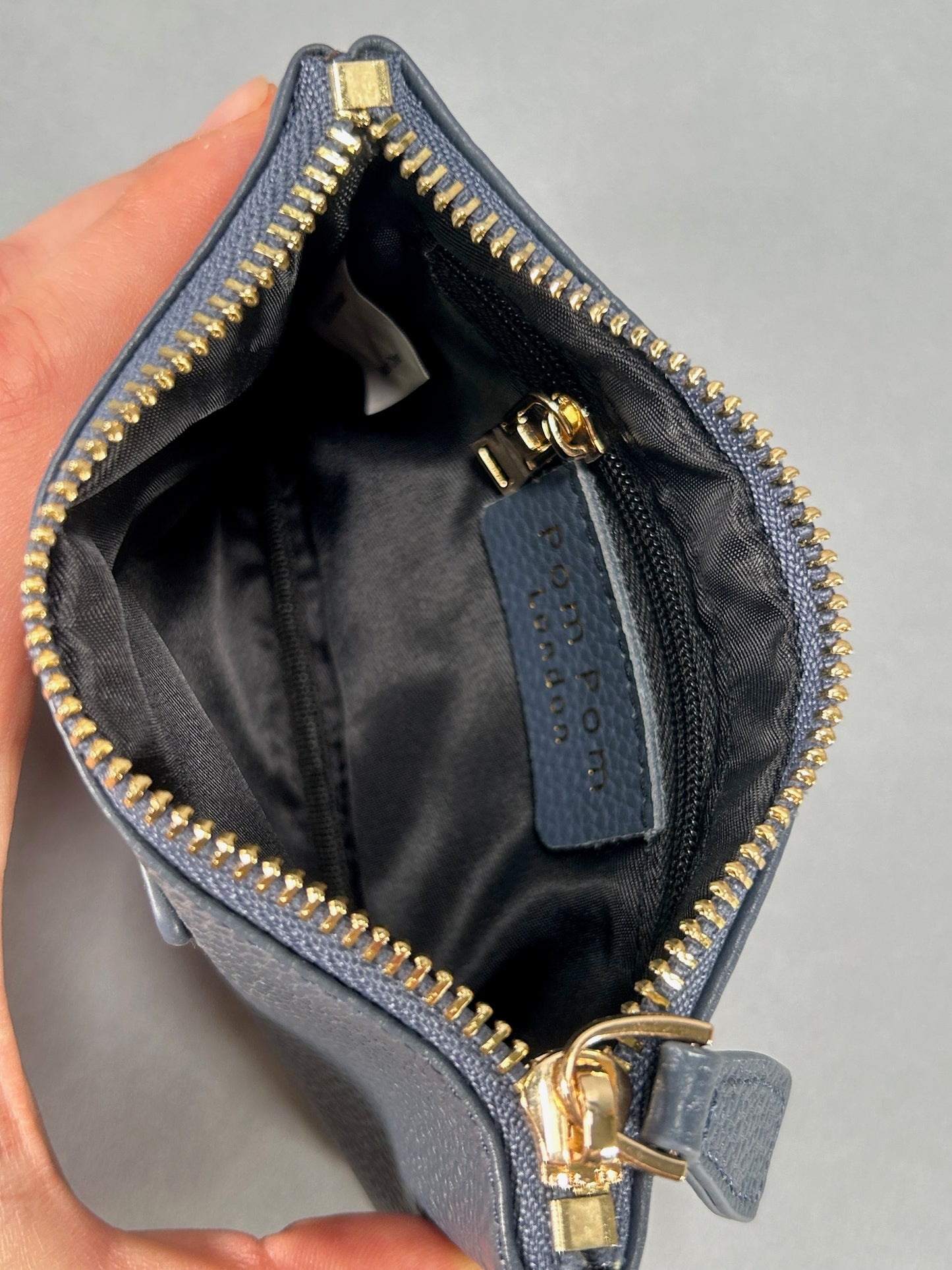 Pom Pom Pebbled Zip Pouch