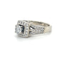 14K White Gold Diamond 1.10ctw Halo Engagement Ring; 2.5g