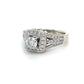 14K White Gold Diamond 1.10ctw Halo Engagement Ring; 2.5g