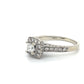 14K White Gold Diamond 0.44ctw Halo Engagement Ring; 3.1g