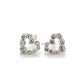 14K Yellow Gold Diamond Heart Stud Earrings; 0.26CTW; 0.4DWT