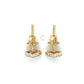 14K Yellow Gold Diamond Heart Stud Earrings; 0.26CTW; 0.4DWT