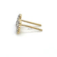 14K Yellow Gold Diamond Heart Stud Earrings; 0.26CTW; 0.4DWT