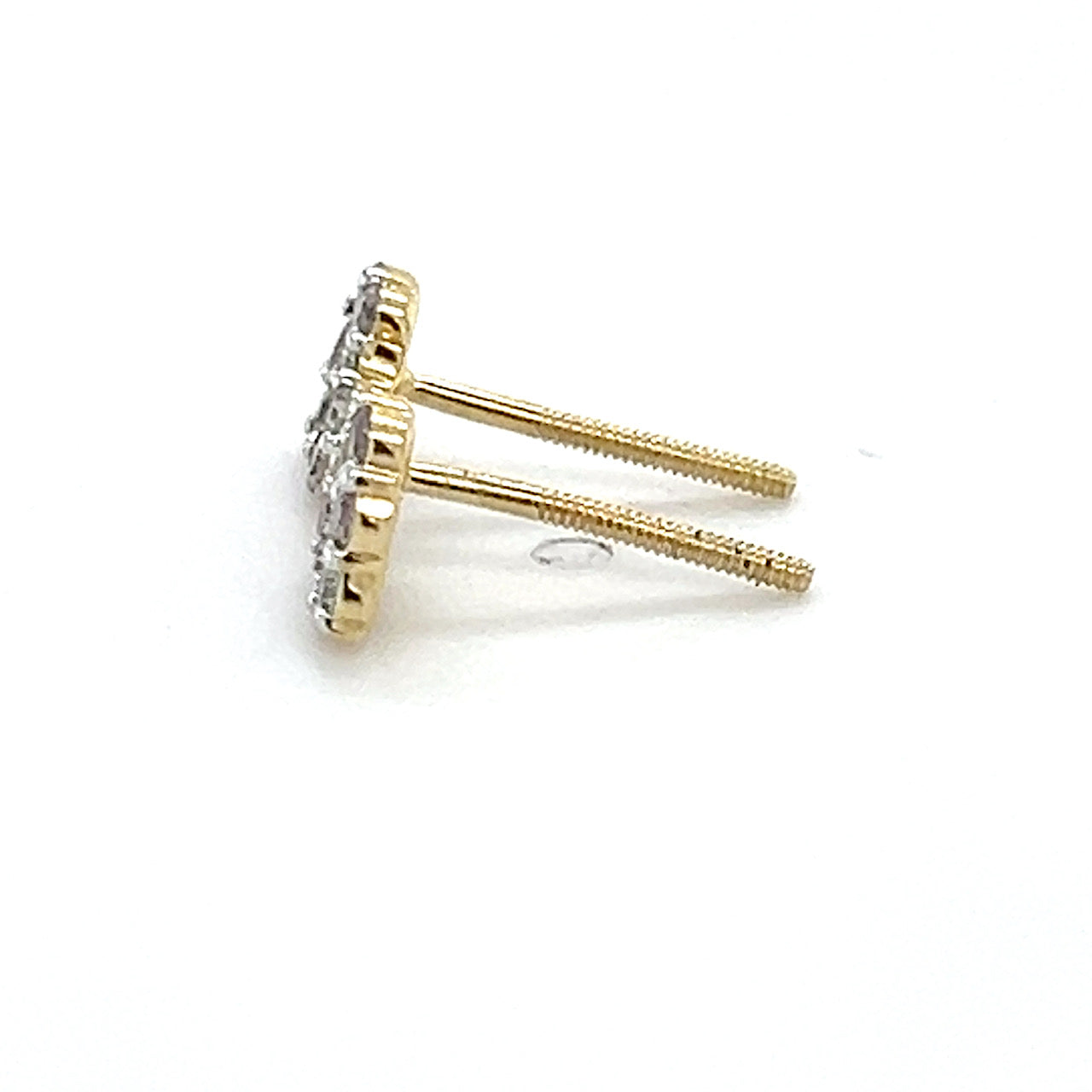 14K Yellow Gold Diamond Heart Stud Earrings; 0.26CTW; 0.4DWT