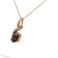 14K Yellow Gold Diamond & Smokey Topaz Pendant on 18" Chain Necklace